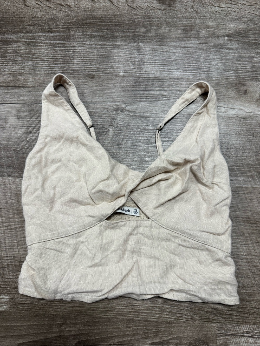 Abercrombie & Fitch Linen Blend Tank Top Crop Top XS